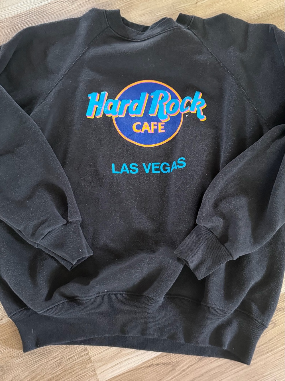 Vintage 90s Hard Rock Cafe Las Vegas Sweatshirt Black XL Pullover Made USA Men's